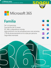 Microsoft Office 365 Familia – 12 Meses, 6 Usuarios, 6 TB de Almacenamiento en la Nube y Productividad Impulsada por IA